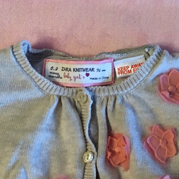Adorable Cardigan with Flower Detail by ZARA KNITWEAR (6-9M) - Picture 6 of 6